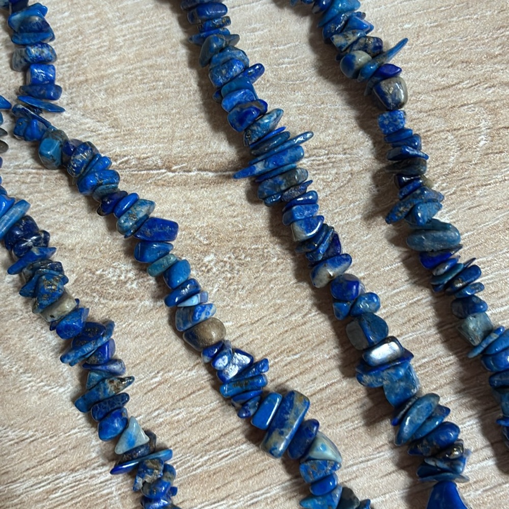 Lapis Chip Necklace 34”